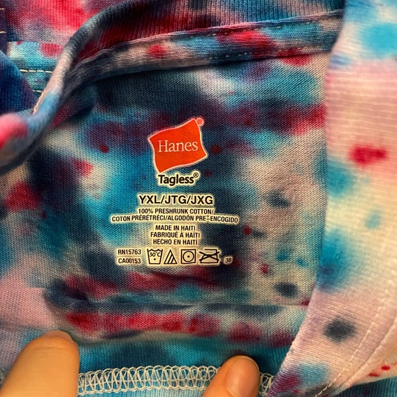 Hanes Tie Dye Splatter Dye T Shirt Tee - Picture 4 of 4